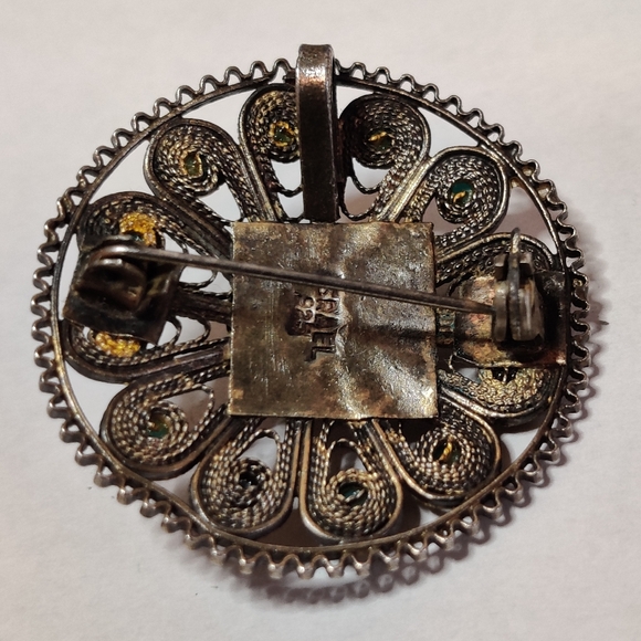 Vintage Sterling Silver Filigree Brooch/Pendant - Picture 15 of 15